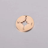 Jaymaxi Compass Disc Charms Stainless Steel DIY Jewelry Necklace Making