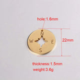 Jaymaxi Compass Disc Charms Stainless Steel DIY Jewelry Necklace Making