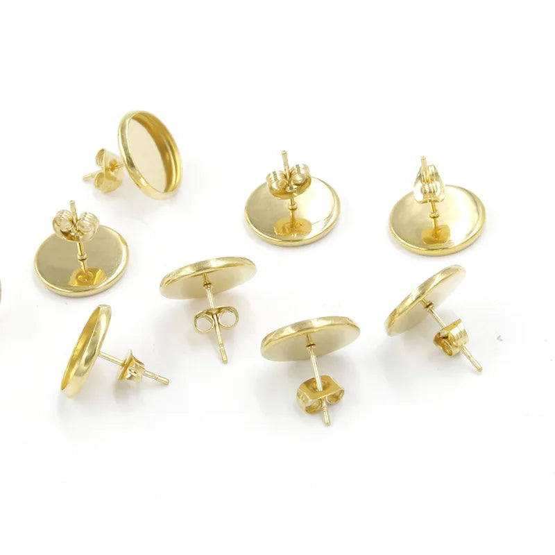 Rose Plated Stainless Steel DIY Earrings Back Jewelry Accessories 50Pieces/lot