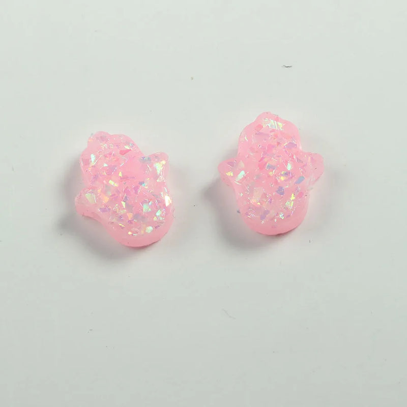 DIY Hamsa Hand Charm Opal Resin Beads Women Jewelry 20Pcs