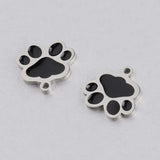 Dog Paw Charms Enamel Stainless Steel Pendant 20Pcs