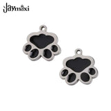 Dog Paw Charms Enamel Stainless Steel Pendant 20Pcs