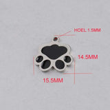 Dog Paw Charms Enamel Stainless Steel Pendant 20Pcs