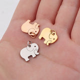 Jaymaxi Elephant Charm Pendant Stainless Steel Jewelry Accessories