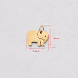 Jaymaxi Elephant Charm Pendant Stainless Steel Jewelry Accessories