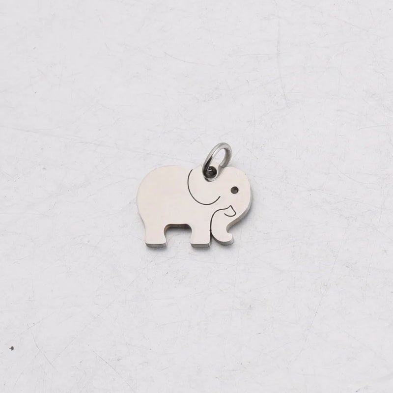 Jaymaxi Elephant Charm Pendant Stainless Steel Jewelry Accessories