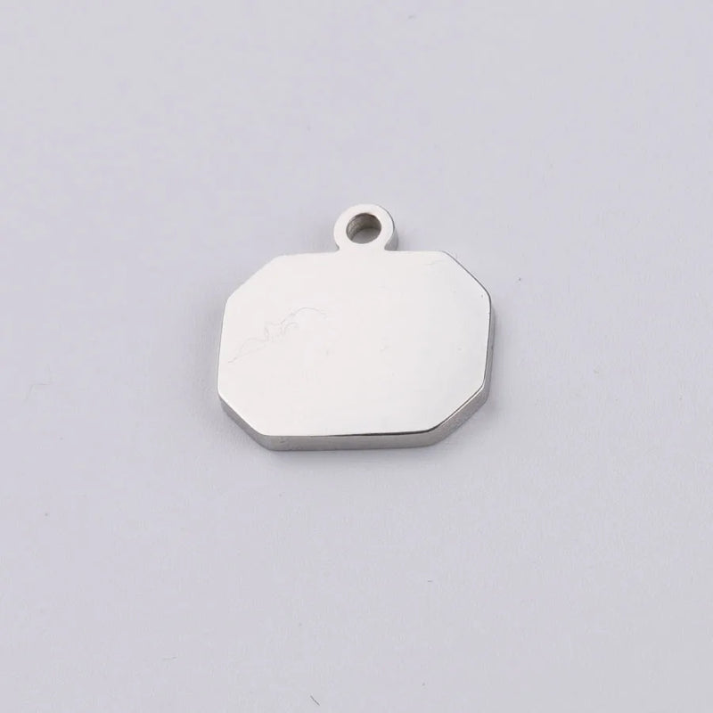 Geometric Charms Mirror Polished Stainless Steel Square Charm DIY Pendants