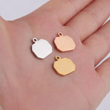 Geometric Charms Mirror Polished Stainless Steel Square Charm DIY Pendants
