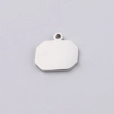 Geometric Charms Mirror Polished Stainless Steel Square Charm DIY Pendants