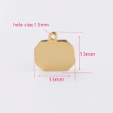 Geometric Charms Mirror Polished Stainless Steel Square Charm DIY Pendants