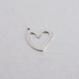 Heart Tag Charms Stainless Steel Pendant for DIY Jewelry Making 18*19mm