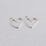 Heart Tag Charms Stainless Steel Pendant for DIY Jewelry Making 18*19mm