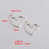 Heart Tag Charms Stainless Steel Pendant for DIY Jewelry Making 18*19mm