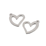 Heart Tag Charms Stainless Steel Pendant for DIY Jewelry Making 18*19mm