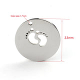 Baby Feet Charm Necklace Pendant Stainless Steel 20piece/lot
