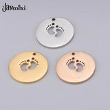 Baby Feet Charm Necklace Pendant Stainless Steel 20piece/lot