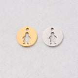 Hollow Boy/Girl Charms Pendant Stainless Steel DIY Jewelry Making 20PCS