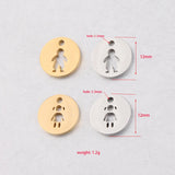 Hollow Boy/Girl Charms Pendant Stainless Steel DIY Jewelry Making 20PCS