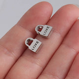 Love Lock Charm Stainless Steel Beads for Bracelet Making