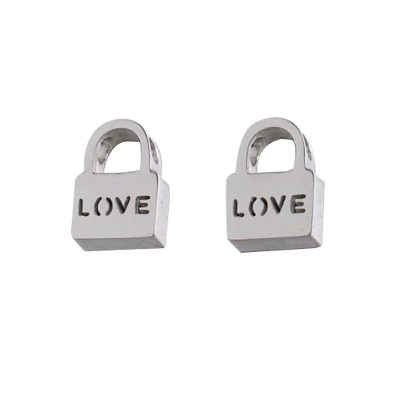 Love Lock Charm Stainless Steel Beads for Bracelet Making