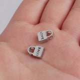 Love Lock Charm Stainless Steel Beads for Bracelet Making