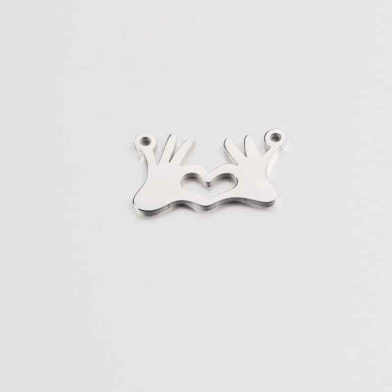 Hand Charms Mirror Polished Stainless Steel DIY Jewelry Making 20 Pieces