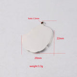Mirror Polish SS Geometry Blank Stamping Pendant DIY Jewelry 20*22mm 20pc