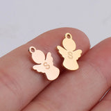 Mirror Polished Angel Charm Stainless Steel Letter S Pendant DIY Jewelry 20Pcs