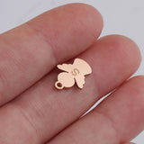 Mirror Polished Angel Charm Stainless Steel Letter S Pendant DIY Jewelry 20Pcs