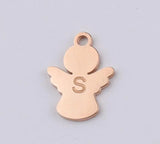 Mirror Polished Angel Charm Stainless Steel Letter S Pendant DIY Jewelry 20Pcs
