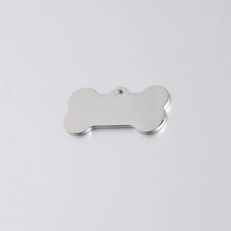 Jaymaxi Pet ID Tag Bone Charms Mirror Polished Stainless Steel 20piece/lot