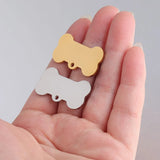 Jaymaxi Pet ID Tag Bone Charms Mirror Polished Stainless Steel 20piece/lot