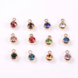 12 Birthstone Charms Round 6mm Stainless Steel DIY Jewelry Making