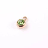 12 Birthstone Charms Round 6mm Stainless Steel DIY Jewelry Making