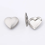 Jaymaxi Stainless Steel Heart Locket Charm Vintage Pattern Fish Scale Frame
