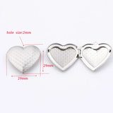 Jaymaxi Stainless Steel Heart Locket Charm Vintage Pattern Fish Scale Frame