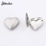 Jaymaxi Stainless Steel Heart Locket Charm Vintage Pattern Fish Scale Frame