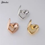 Jaymaxi Stainless Steel Heart Photo Box Pendant DIY Jewlery Can Open Locket