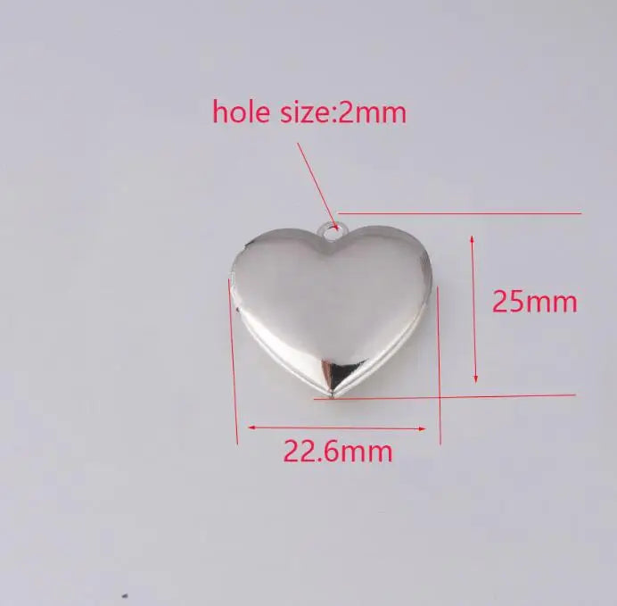 Jaymaxi Stainless Steel Heart Photo Box Pendant DIY Jewlery Can Open Locket