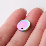 Stainless Steel Round Charm Rainbow Blank Pendant 20 Pieces