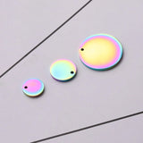 Stainless Steel Round Charm Rainbow Blank Pendant 20 Pieces