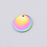Stainless Steel Round Charm Rainbow Blank Pendant 20 Pieces