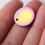 Stainless Steel Round Charm Rainbow Blank Pendant 20 Pieces