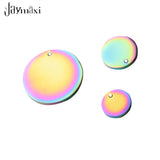 Stainless Steel Round Charm Rainbow Blank Pendant 20 Pieces