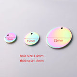 Stainless Steel Round Charm Rainbow Blank Pendant 20 Pieces