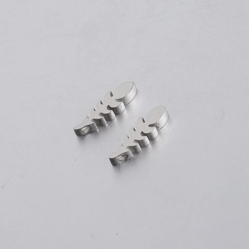 Stainless Steel Tree Leaf Beads Charm for Necklace Bracelet
