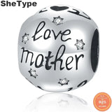 Hot Love Mother 925 Silver Beads Charms Bracelet Necklace Jewelry Making