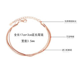 925 Silver Three Rows Snake Chain Bracelet For Women