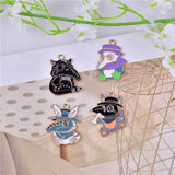 10PCS Alloy Crow Enamel Charm Earrings Snake Necklace Bracelet DIY Jewelry