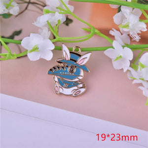 10PCS Alloy Crow Enamel Charm Earrings Snake Necklace Bracelet DIY Jewelry